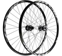 NBTRXWAFR Set di Ruote per Mountain Bike 26/27.5/29 Pollici, Cerchi in Lega A Doppia Parete per Freni A Disco MTB, Ruote per Bici con Raggi in Acciaio Inox 32H, Mozzo HG 7-12 velocità,Nero,26inch