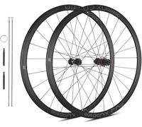 NBTRXWAFR Set Ruote da Corsa 700C, Cerchione in Lega di Alluminio Ultraleggero, 30 Mm, per Freni A Disco, Ruote per Biciclette con Mozzo A Blocco Centrale, per ASSE da 100 Mm/142 Mm,Nero