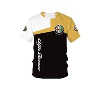 NBVGFGDF Maglietta da Uomo, per Alfa Romeo Mito Brera GT Giulietta Giulia Stelvio T-Shirt Girocollo Semplice, Cotone Morbidezza e Traspirabilit Uomo T-Shirt Maniche Corte Slim,B-S