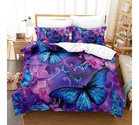 NBVGHJ Copripiumino A Farfalla Set di Biancheria da Letto Morbida Copripiumino di Lusso Copripiumino Singolo Matrimoniale Completo Matrimoniale con Federa 220×240CM