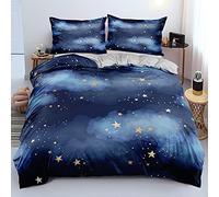 NBVGHJ Copripiumino Matrimoniale Set di Biancheria da Letto per Cuscino Set Completo di Biancheria da Letto Copripiumino/Trapunta Matrimoniale Copriletto Matrimoniale Blu 145×200CM