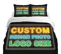 NBVGHJ Set Copripiumino Matrimoniale Personalizzato con Foto, Copripiumino Personalizzato con Foto + Federa Personalizzata 220×260cm