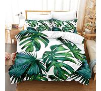 NBVGHJ Set Copripiumino per Adulti per Bambini con Piante Tropicali Queen King Copripiumino E Federe Set Biancheria da Letto Piumino 200×200CM