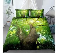 NBVGHJ Set di Biancheria da Letto con Paesaggio Stampato in 3D, Copripiumino per Decorazioni per La Casa Letto Singolo Letto Matrimoniale King Super King 220×260cm (Albero Verde)