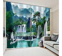NBVGHJ Tenda Oscurante Tende 3d Tenda Per Finestra Di Lusso Soggiorno Tende Per Paesaggi A Cascata Tende Per La Decorazione Della Casa (L) 300 × (A) 250 cm
