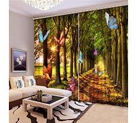 NBVGHJ Tende Moderne di Stampa Tende di Paesaggio Dell'albero di Farfalla per Le Tende della Decorazione della Tenda della Finestra della Camera da Letto del Soggiorno (L) 400 × (A) 270 cm