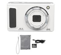 NBVGHPSRW Fotocamera digitale 4K UHD con display IPS da 2,8 pollici, fotocamera Vlogging da 48 MP, doppia fotocamera con zoom digitale 16X, piccola fotocamera digitale per fotografia di viaggio con