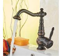 NBYGSC Antica Brass Fregno da Bagni Classico, Tappo a Maniglia Singola, Acquedotto con Scudo Aerator, Spiga Ceramica