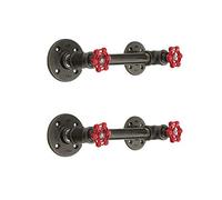 NBYGSC Appendiabiti,Appendiabiti da Parete,Ganci multiusoCoppia di Tubi industriali rustici Appendiabiti Cappelli Montati a Parete Ombrelli Metallo in Ferro Ganci Organizer Borse per corridoio