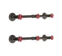 NBYGSC Appendiabiti,Appendiabiti da Parete,Ganci multiusoCoppia di Tubi industriali rustici Appendiabiti Cappelli Montati a Parete Ombrelli Metallo in Ferro Ganci Organizer Borse per corridoio