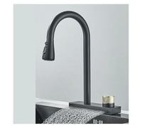 NBYGSC Black Estrazione del lavello Cucina Rubinetto 3 Vie Mixer a Becco Flessibile Facile Controllo dell'Acqua Moderno Durevole Elegante Perfetto per Uso Domestico e Commerciale