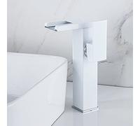 NBYGSC Cascata con Luce a LED, Rubinetto di vanità a 3 Colori, rubinetti per Il Bacino del Bagno in Ottone, Manico Singolo 1 Foro Mixer d'Acqua Calda e Fredda Alta,