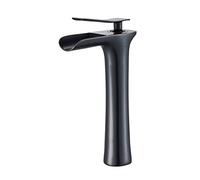 NBYGSC Cascata per Manico RUCETTO Singolo, lavandino da Bagno ad Acqua Calda e Fredda Tasce Alto, Nero