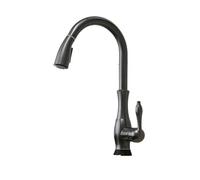 NBYGSC Cascata rubinetti Neri tirano Fuori lavello a Leva Singola Ta Rubinetto della Miscelatore Rotazione Cucina 866011 per l'utilità di Lavanderia Camper (Nero)