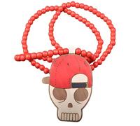 NBYGSC Collana con teschio per uomo, Ciondolo con testa di teschio di capra in argento sterling 925, Collana con ciondolo scheletro di teschio di morte Hip Hop, Collana Memento Mori, Medaglione pirata