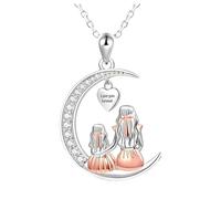 NBYGSC Collana Mamma e Me in Argento Sterling 925, Collana con Ciondolo Luna Mamma Figlia Ti Amo per Sempre collane a Cuore, Collana Madre Figlia impostata per 2, Collana Mamma Figlia, Acciaio