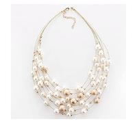 NBYGSC Collana per Donna Gioielli di Colore Catene Multistrato Collane di Perle Imitazione per Donna Collana da Matrimonio per Sposa Collana Girocollo Collana per la casa
