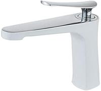 NBYGSC Cromo Solido Acquedotto da Bagno per Lavello, Faucetto Caldo e Freddo a Maniglia Unica, Montato sul Pianale (Color: Cromo)