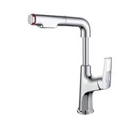 NBYGSC del Mixer per Bacino con spruzzatore Estraibile a Doppia modalità Tira Verso Il Basso Mixer Calda Acqua Fredda Rubinetto sollevato a 360 ° Rotazione Manico Singolo lavandino del Bagno a