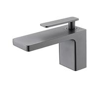 NBYGSC Dispensio per Bagno Cascata a Manico Singolo Miscelatore Bacino Ottone Ponte Portatore di Lavaggio Montato con Acqua Fredda e Calda, Grigio (Gris)