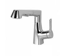 NBYGSC lavandino da Bagno con spruzzatore Discesa sollevabile Doppia modalità Calda e Fredda rubinetti a Foro Singolo Rubinetto Bacino del Mixer, Vernice
