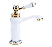 NBYGSC Mixer Manico Sola con Motivo a Base di Ottone antichi Il lavandino del Bagno Elegante per Acqua Fredda e Calda ()