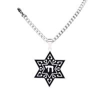 NBYGSC Nuova 2025 Magen David Star Jewish Chai Hexagram Ebraico Israele in Acciaio Inossidabile Colore in Argento Coloro Collier Decorazione Gioielli Accessori commemorativi Accessori Trendy Best for
