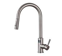 NBYGSC spruzzatore Touch Doccia, tiro Verso Il Basso, rubinetti con Display Temperatura, Rubinetto in Acciaio Inossidabile Girevole a ° per lavello da Cucina