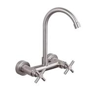 NBYGSC Tappo da Cucina a Parete Acciaio Inossidabile in Acciaio Inossidabile Calma Caldo e Freddo Rubinetto Spazzolato-A-A