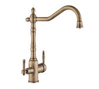 NBYGSC Way Lavel Tap nel Mixer da Bere con beccuccio Girevole a Doppia Leva Uso Antico Perfetto per l'uso di casa e Cucina.