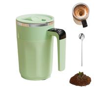 Nbzsmlkn Tazza Spinbrew - Tazza Da Caffè Magnetica Automescolante Con Indicatore Di Temperatura, Tazza Spinbrew, Tazza Ricaricabile Con Agitatore, Per Caffè E Latte (Verde chiaro)