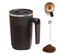 Nbzsmlkn Tazza Spinbrew - Tazza Da Caffè Magnetica Automescolante Con Indicatore Di Temperatura, Tazza Spinbrew, Tazza Ricaricabile Con Agitatore, Per Caffè E Latte (Nero)