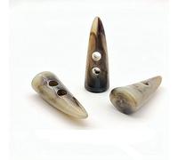 NC 24 Pezzi 4.8 cm Resina Corno Toggle Cappotto Bottoni Due Fori Corno a Forma di Dente Bottoni in Resina Cucito mestiere Accessorio Fai da Te per Maglieria, Giacca a Vento, Giacca Imbottita