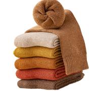 NC 3/5 Pairs Wool Socks Winter Thick Wool Socks Warm Socks Thick Knitted Wool Cuddly Crew Socks Multicoloured Warm Winter Crew Socks Hiking Wool Socks