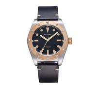 NC Baltany Orologio da polso da uomo retrò unico con cassa in acciaio inossidabile con castone in bronzo Orologi da polso da uomo (black)