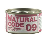 Natural Code acqua di cottura 85 gr - 09 - Tonno e Gamberetti - Confezione da 24 pezzi - Cibo umido per gatti - 1° ORDINE? scegli lo sconto BZR5 / BZR20 + 200 punti fedeltà