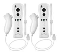 NC Confezione da 2 controller Motion Plus Wii con Nunchuck, telecomandi Wii con Motion Plus integrato, compatibili con console Nintendo Wii e Wii U, con custodia in silicone e cinturino da polso (2