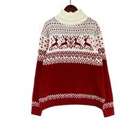NC Couple Christmas Ugly Sweater Female Autumn And Winter Loose High Collar Couple Wear Tops Outerwear