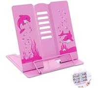 NC Leggio in Metallo per Libro, Leggio Libri Regolabile, Multifunzione Leggio Libri, Altezze Regolabile, per Libri, Cellulare, cuochi Ricette, Porta Copia, iPad, Tablet, Casa, Ufficio(Rosa)