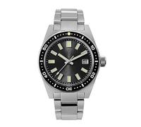 NC San Martin 62mas SN007 V4 Orologi da sub da uomo in vetro zaffiro esagonale Logo NH35 orologio da polso meccanico automatico (black no logo)