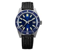 NC San Martin 62mas SN007 V4 Orologi da sub da uomo in vetro zaffiro esagonale Logo NH35 orologio da polso meccanico automatico (rubber blue no logo)