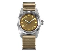 NC San Martin SN031G2 NH35 Vintage Appassionati di Militari Pilot Mens Orologi Vetro Zaffiro un Cinturino In Nylon Meccanico Automatico Degli Uomini In Acciaio Inox Orologio Wtist (yellow)