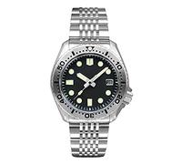 NC San Martin SN046G Orologi subacquei in acciaio inossidabile NH35 Orologio meccanico in vetro zaffiro 200 m Orologio da polso impermeabile (black no logo)