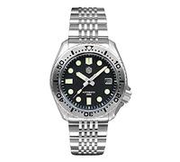 NC San Martin SN046G Orologi subacquei in acciaio inossidabile NH35 Orologio meccanico in vetro zaffiro 200 m Orologio da polso impermeabile (black)