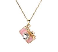 NC054 cute 3D Crystal camera rosa ciondolo collana