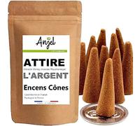 NCA - 10 Coni di Incenso Profumo Attira l'Argento, 100% Naturale per Rilassamento, Meditazione, Purificazione + Bruciatore Porta Incenso in Omaggio