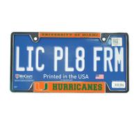 NCAA Miami Hurricanes University Auto Etichetta Telaio Auto Targa SPORTS Argento