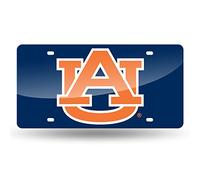 NCAA Rico Industries - Targhetta per targa in metallo intarsiato al laser, colore: Auburn Tigers