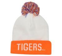 NCAA Traino Clemson Tigers Arancione Bianco Adulto Pom Invernale con Risvolto A