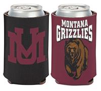 NCAA University Montana Grizzlies 1 confezione da 12 once. Raffreddatore per lattine a 2 lati